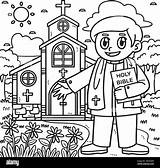 Catholic Priest In church Black And White Stock Photos & Images  Alamy sketch template