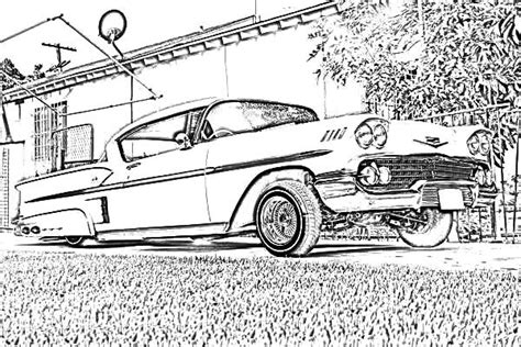 Lowrider Cars, : Lowrider Cars on the Road Coloring Pages | Cars coloring pages, Lowrider cars ...