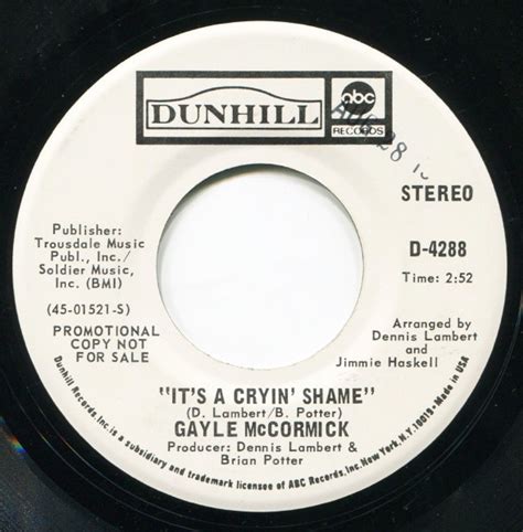 Gayle McCormick – It's A Cryin' Shame (1971, Vinyl) - Discogs