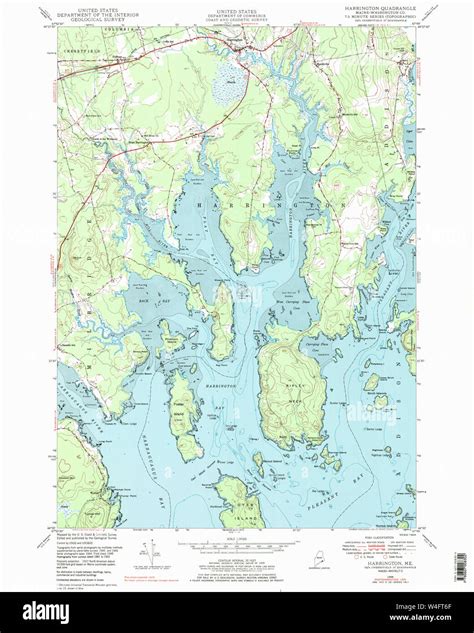 Maine USGS Historical Map Harrington 105197 1948 24000 Restoration Stock Photo - Alamy