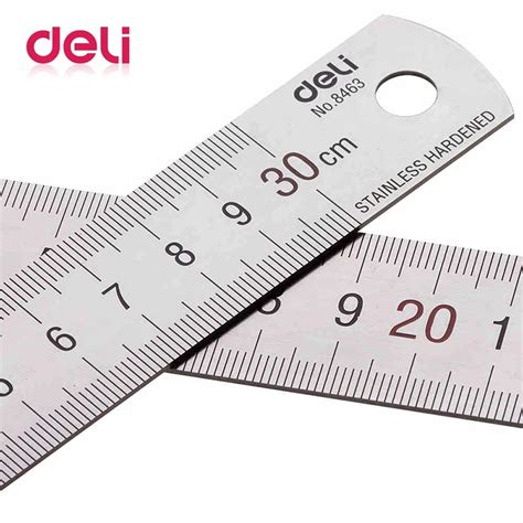 Deli 1pcs Metal Ruler 30cm Stainless Steel Straight Ruler Measuring Scale Ruler Art Accessories ...