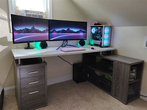 My take on the Ikea kitchen counter desk | Diy computer desk, Counter desk, Ikea computer desk