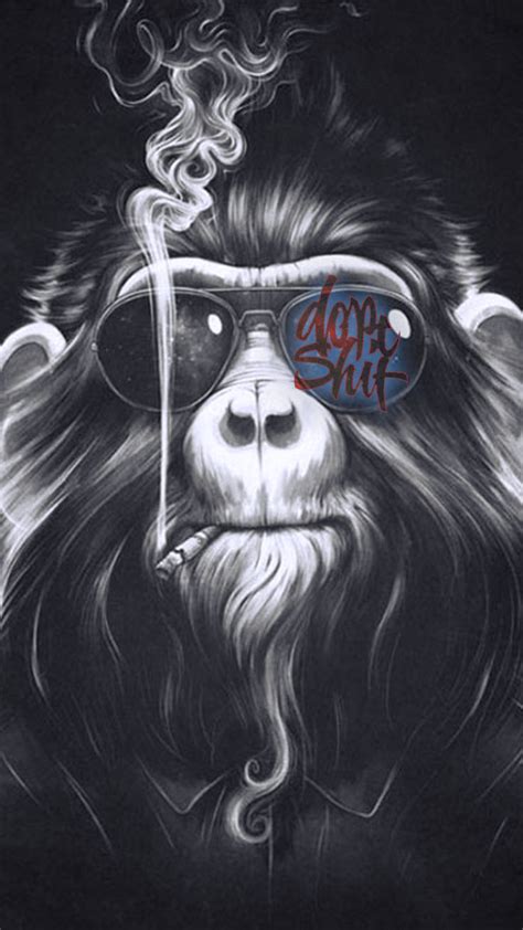 Black dope monkey smoking Wallpaper Download | MobCup