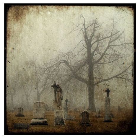 Graveyard Fog Cemetery Gothic Art by gothicrow on Etsy