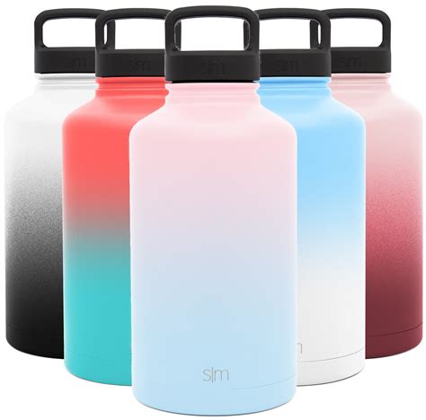 Simple Modern 64 Ounce Summit Water Bottle - Large Stainless Steel Half Gallon Flask +2 Lids ...