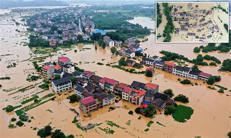 Aerial video shows aftermath of flash floods in China after seven ...