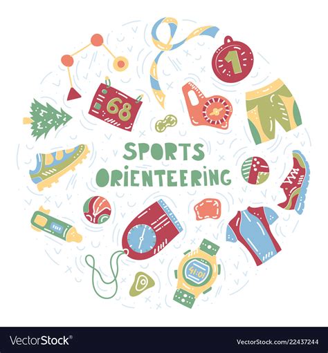 Orienteering sport equipment Royalty Free Vector Image