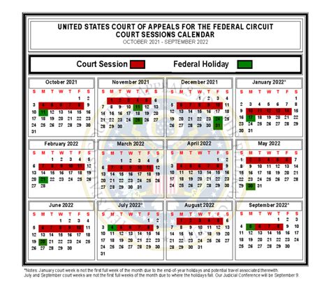 Court Sessions Calendars - U.S. Court of Appeals for the Federal Circuit