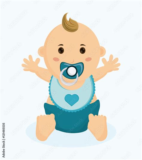 Baby boy cartoon. Baby shower and childhood theme. Isolated and ...