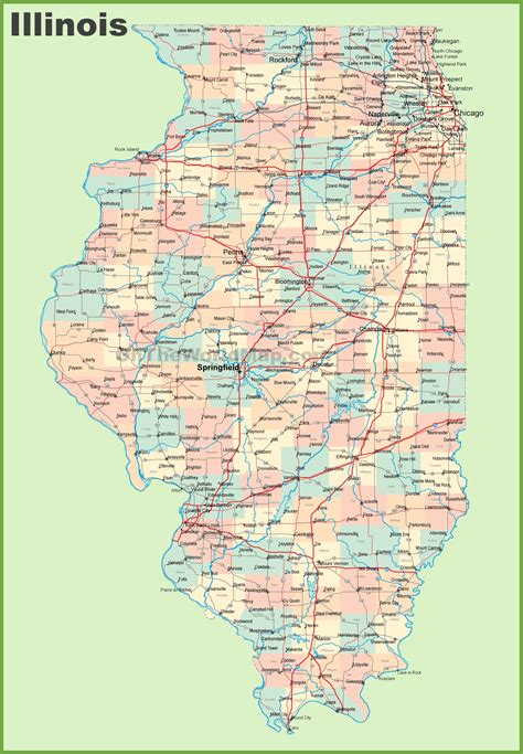 Printable Map Of Illinois