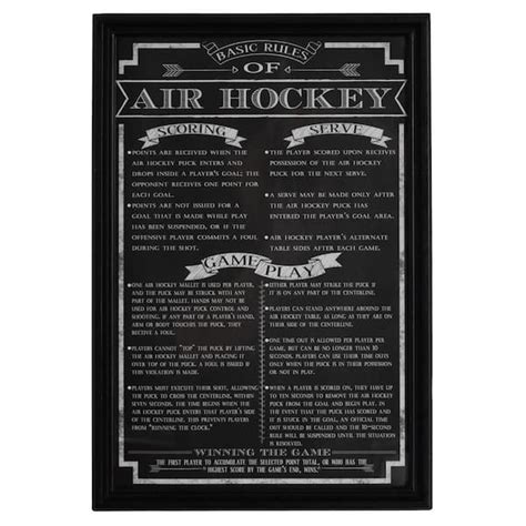 Hathaway Air Hockey Game Rules Wall Art BG2029AH - The Home Depot