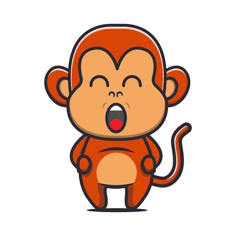 Premium Vector | Cute fat monkey cartoon illustration