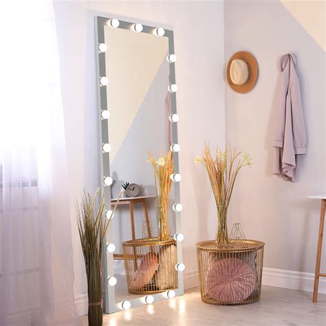 BEATUME Vanity Hollywood Makeup Mirror LED Vanity Mirror Full Length Mirror with Lights Floor ...