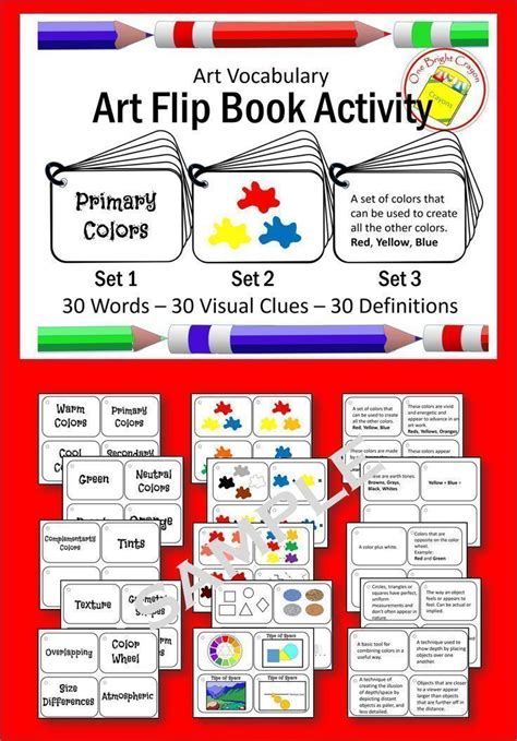 Art Vocabulary - Flip Book | Flip book, Flip book activities, Art ...