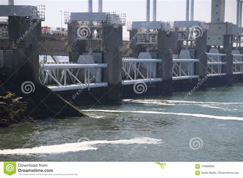 Barriers Named Oosterscheldekering Stock Photo - Image of length, long: 119098984