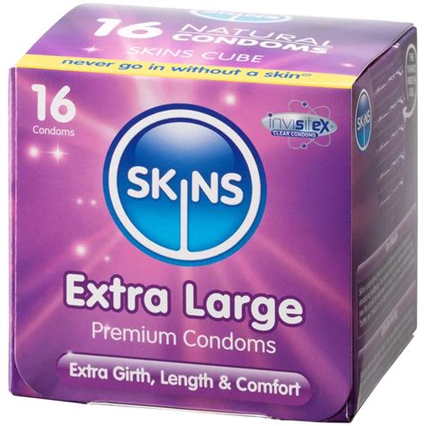 Skins Extra Large Condoms 16 Pack - Buy here - Sinful.com