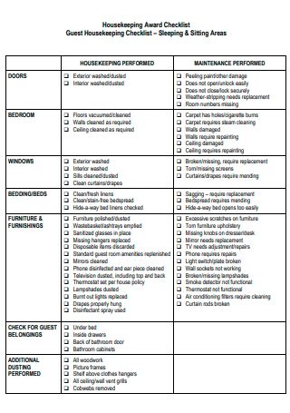 FREE 28+ Housekeeping Checklist Samples, PDF, Word