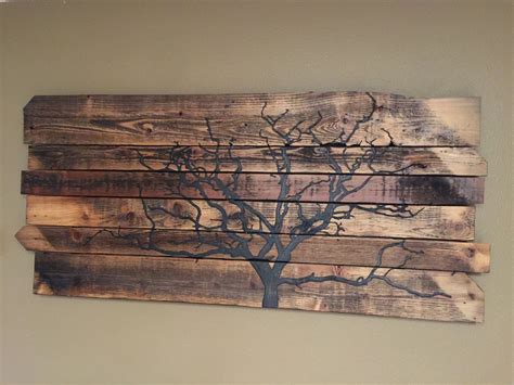 Rustic reclaimed Barn wood wall art. Old farm tree by Circlesawn