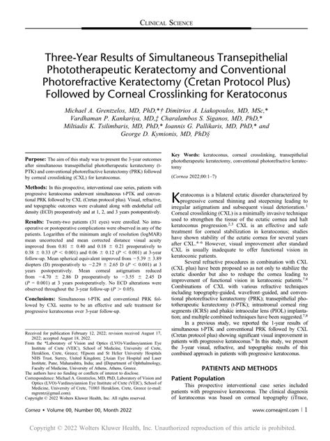 (PDF) Three-Year Results of Simultaneous Transepithelial Phototherapeutic Keratectomy and ...