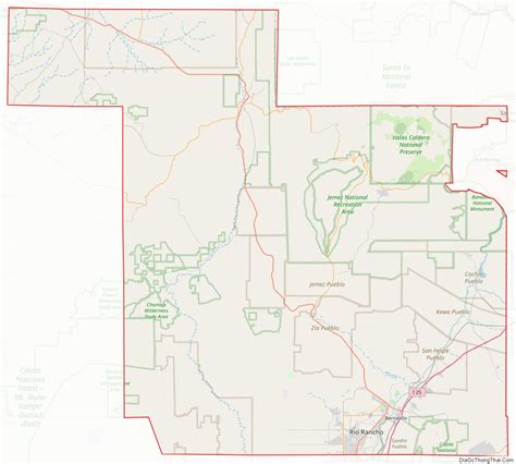 Map of Sandoval County, New Mexico - Thong Thai Real