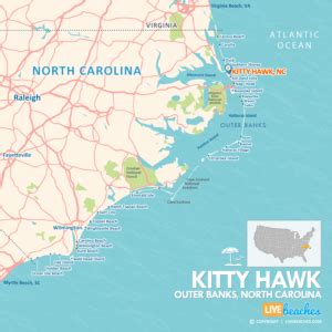 Map of Kitty Hawk, North Carolina - Live Beaches