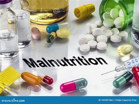 Malnutrition, Medicines As Concept of Ordinary Treatment Stock Photo ...