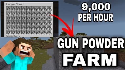 HOW TO MAKE GUNPOWDER FARM | 9,000 PER HOUR |MINECRAFT #gunpowder # ...