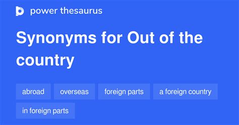 Out Of The Country synonyms - 125 Words and Phrases for Out Of The Country