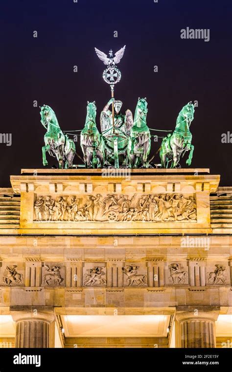 BRANDENBURG GATE, Berlin, Germany at night. Road side view Stock Photo - Alamy