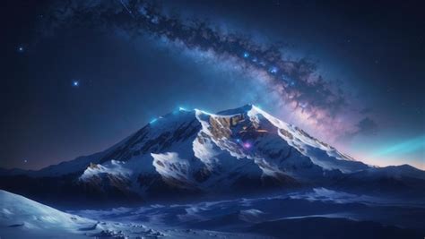 Premium AI Image | Starry Mountain A Mystical Night in Space