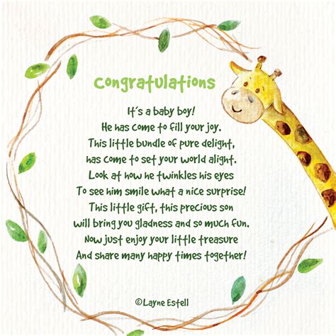 Congratulations, it’s a baby boy! – Seasonal words with Layne Estell