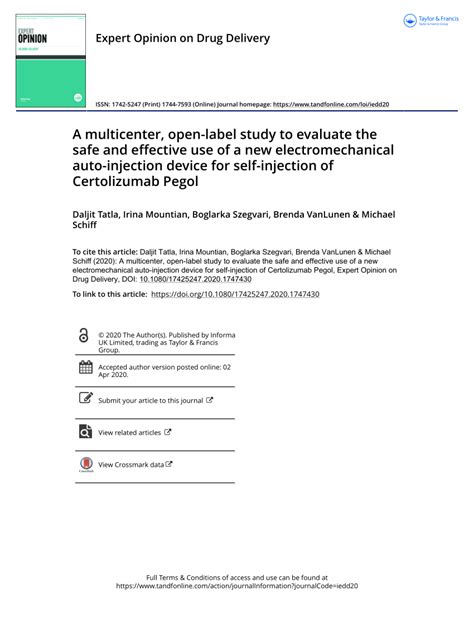 (PDF) A multicenter, open-label study to evaluate the safe and effective use of a new ...