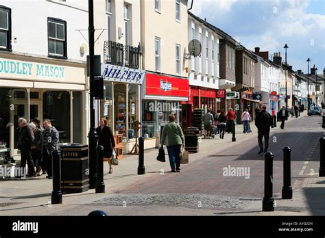 Stowmarket small market town centre high street shops Suffolk England uk GB Stock Photo - Alamy