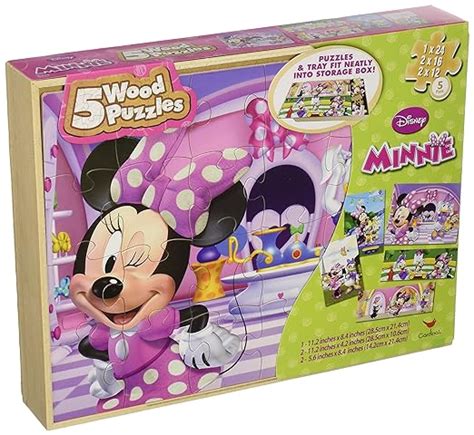 Amazon.com: Disney Minnie Mouse 5 Wood Puzzle Set: Toys & Games