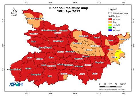 Soil Moisture Map for the state of Bihar - Aapah Innovations Pvt Ltd