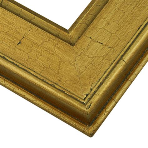 Traditional Plein Air Frame | 1PLL Crackled Gold Plein Air Wood Frame | PictureFrames.com