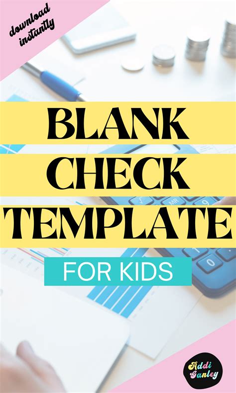 Blank Check Template for Kids