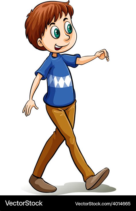 Happy man walking Royalty Free Vector Image - VectorStock