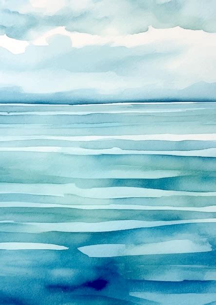 Free Vector | Minimal abstract hand painted watercolour seascape background