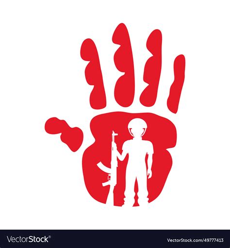 Red hand day isolated Royalty Free Vector Image