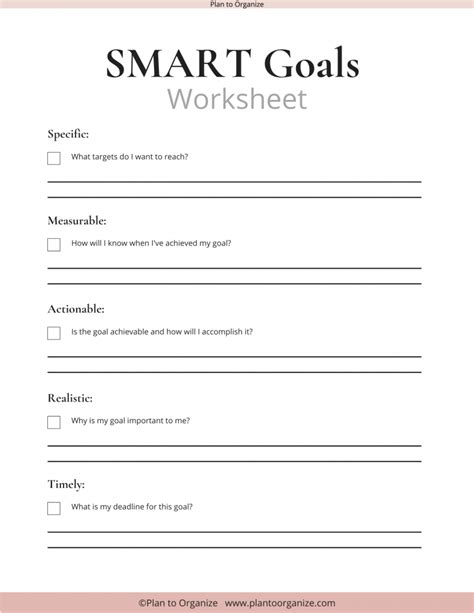 SMART Goals - How to Guide + Free Worksheet - Plan to Organize