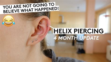 Helix Piercing 4 Month Update! - YouTube