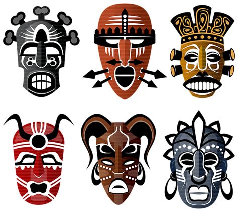 Free illustration: Tribal Masks, African, Culture, Set - Free Image on Pixabay - 1099646