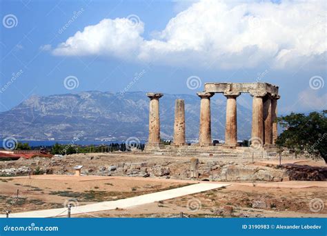 Temple of Apollo in Corinth Stock Image - Image of greece, monument ...