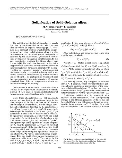 (PDF) Solidification of solid-solution alloys