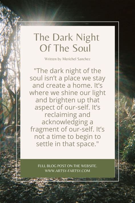 The Dark Night Of The Soul | Spiritual blog, Dark night, The darkest