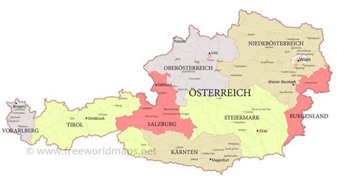 Österreich Karte / Bundeslander Karte Orte In Osterreich De - Die städte von österreich auf der ...