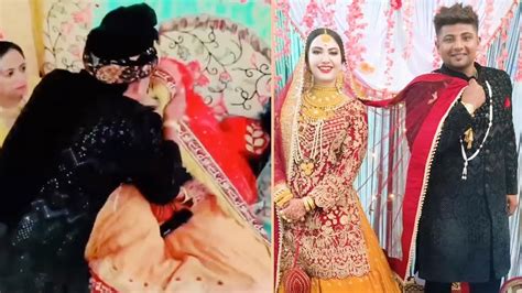 Sarfaraz Khan Exclusive Marriage Ceremony Video in which He Kiss his wife from Kashmir - YouTube