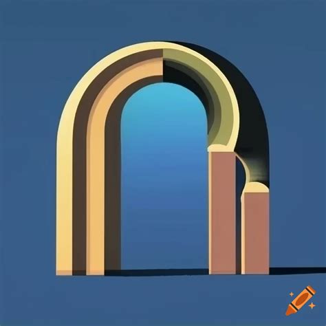 Abstract geometric art with architectural arches on Craiyon