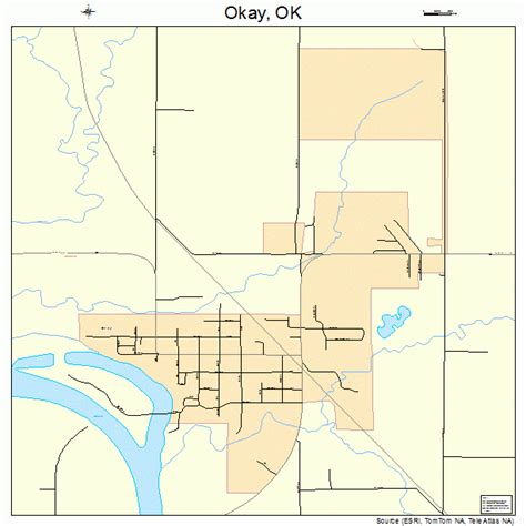 Okay Oklahoma Street Map 4054100